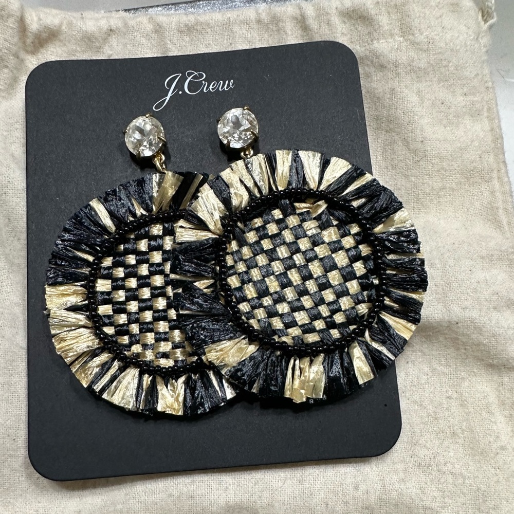 J. Crew Raffia Earrings. New.